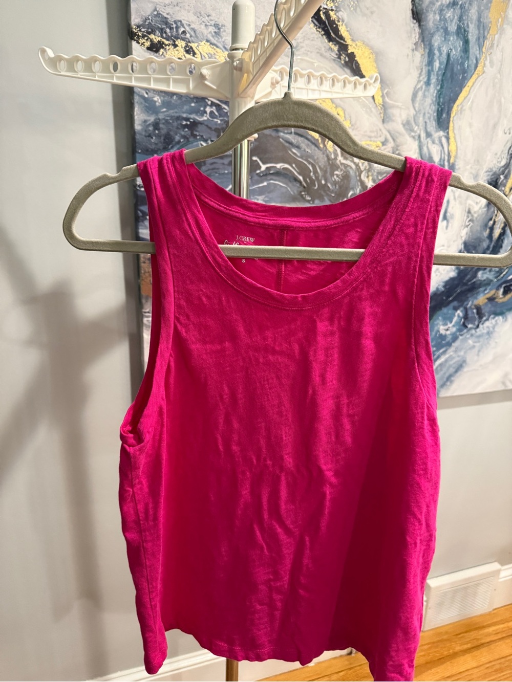 J. Crew Bright Fuchsia Girlfriend Tank Top